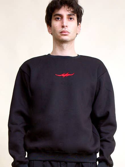 Aune - Schwarzes Sweatshirt - rotes Logo für den Großhandel von VOLROSE