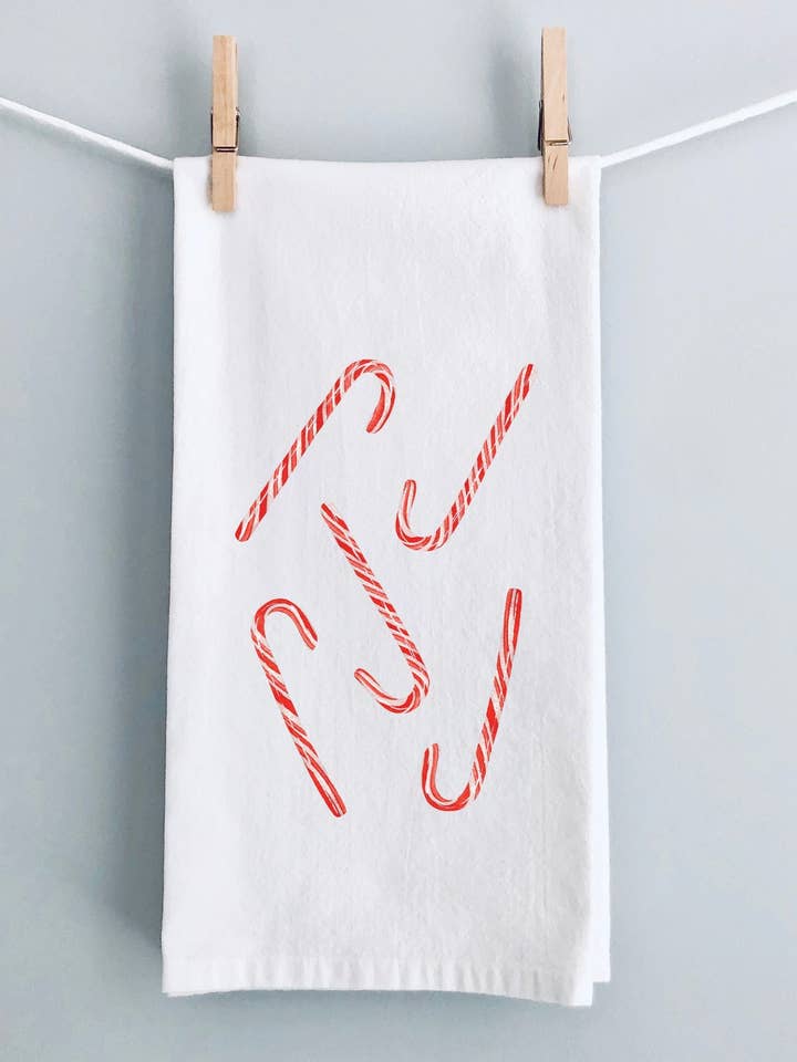 Candy Cane theedoek voor wholesale door Tara Feather Designs