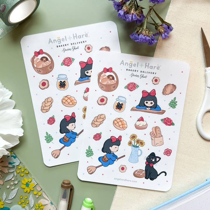 Bakkerij Bezorgstickerblad voor wholesale door Angel + Hare