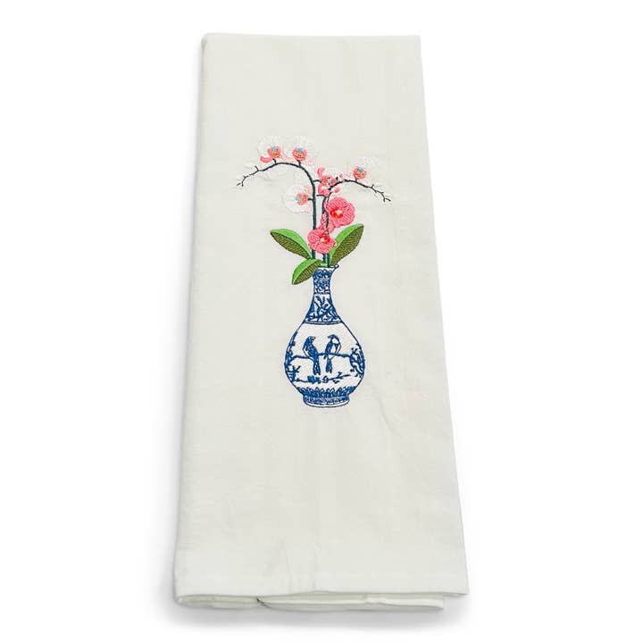 Towel - Bird Jar Orchids for wholesale by Vibrantly Blue