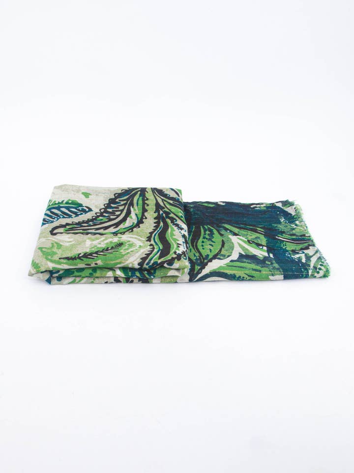 Neve Lightweight Scarf - Green, Marble for wholesale by Sarta Accessories
