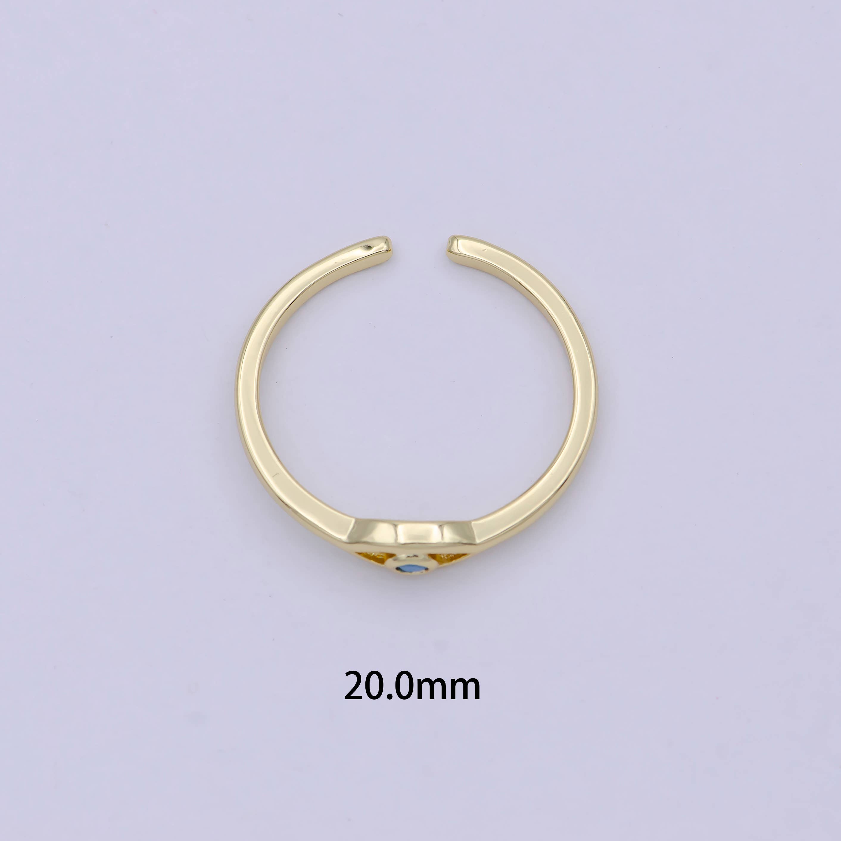 Aim Eternal - Vendita all'ingrosso Anelli con pietra singola/solitario - Anello in oro minimalista sottile con pietra malocchio in cristallo CZ colorato6