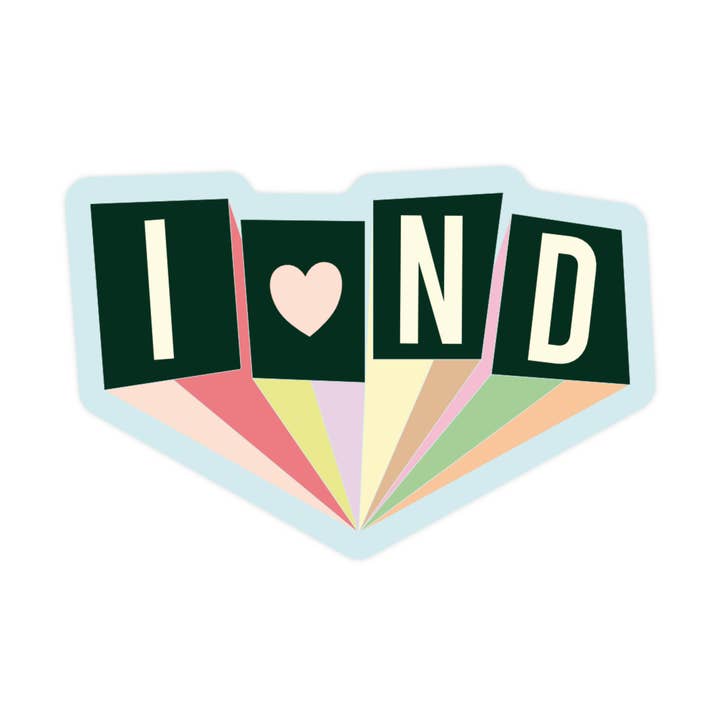 North Dakota ND State Midwest High Quality Vinyl Sticker for wholesale by Juju and Moxie