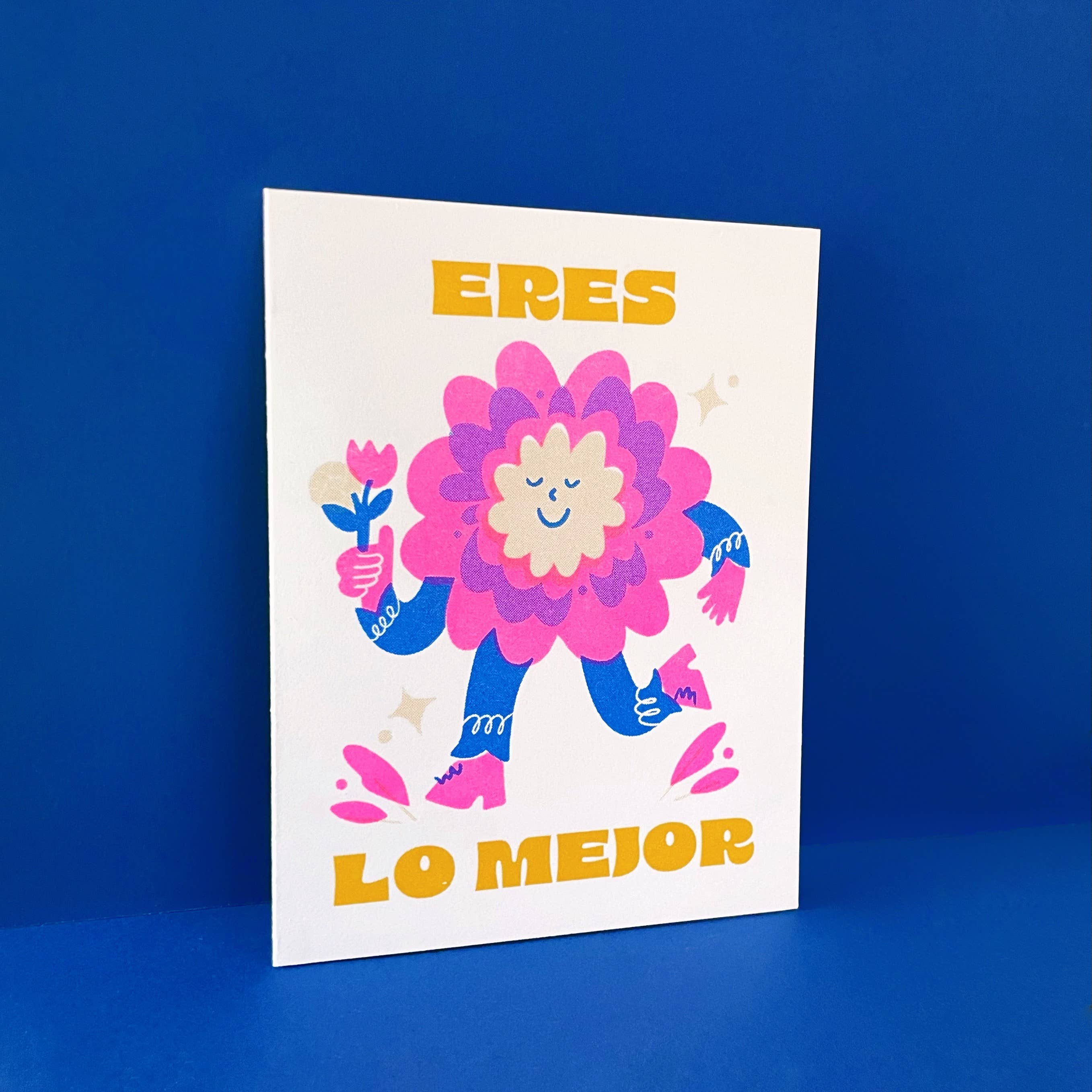 Pier Six Press - Wholesale Love Card - Eres lo Mejor - Spanish Language Risograph Card1