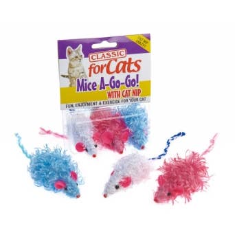 Souris Curly Cutie, 18 pièces pour la vente par Classic Pet Products