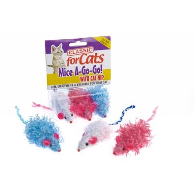 Curly Cutie Mice 18pcs for wholesale by Classic Pet Products
