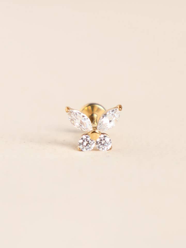 Elior titanium piercing met gestileerde vlinder voor wholesale door Waekura