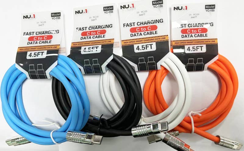 7 Star - Wholesale Charging Cable - Type-C -Type-C USB Metal Head PVC 4.5Ft fast Charging Cable