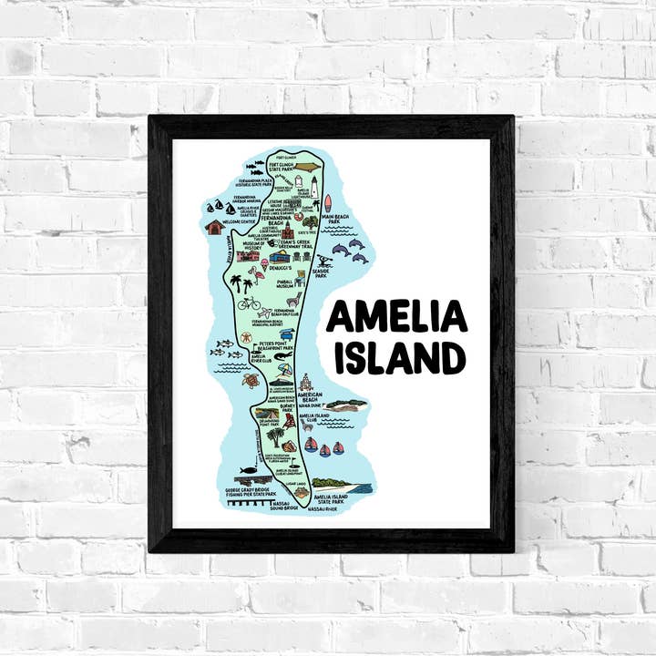 Whereabouts Shop – Engroshandel Kunsttryk – Amelia Island Kort Farve3