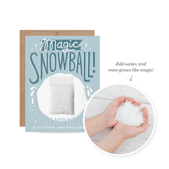 Inklings Paperie - Wholesale Season's Greetings Card - Snow Card - Magic Snowball (Blue) - Holiday