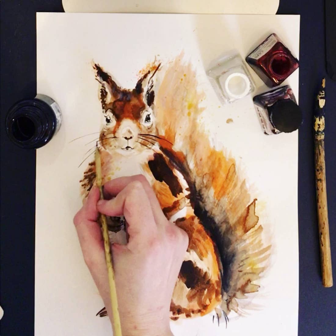 Kate Moby - Wholesale Everyday Greeting Card - Inky Squirrel Blank Greeting Card1