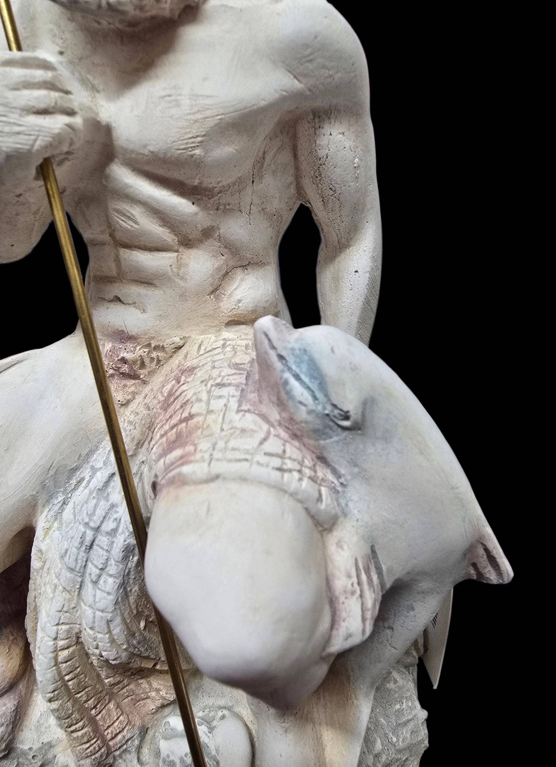 2 Greeks Inc – Escultura por atacado – Estátua de Alabastro de Poseidon – Deus do Mar2