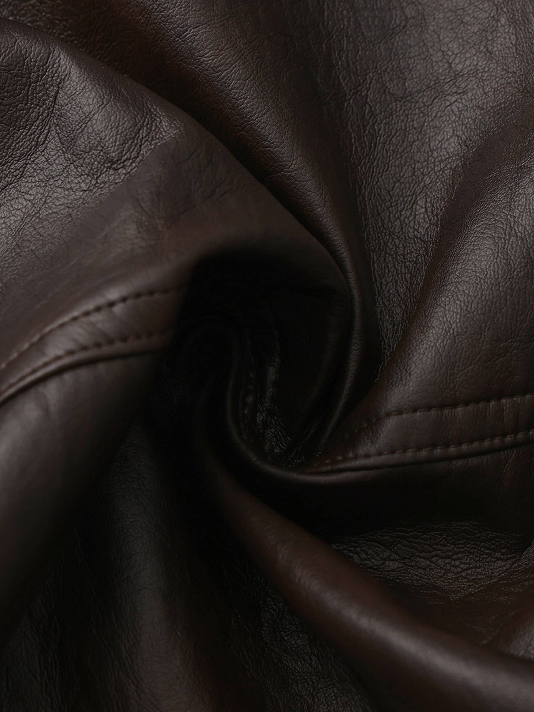 Brown Curved Sleeve Faux Leather Jacket for wholesale on Faire7