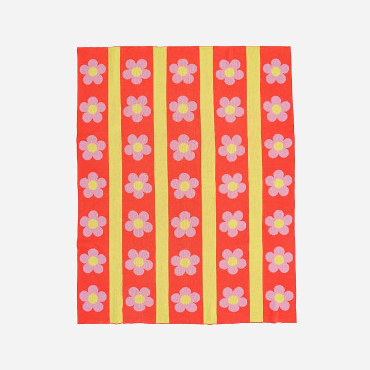 VERLOOP | knits - Wholesale Throw Blanket - Flower Stripe Throw