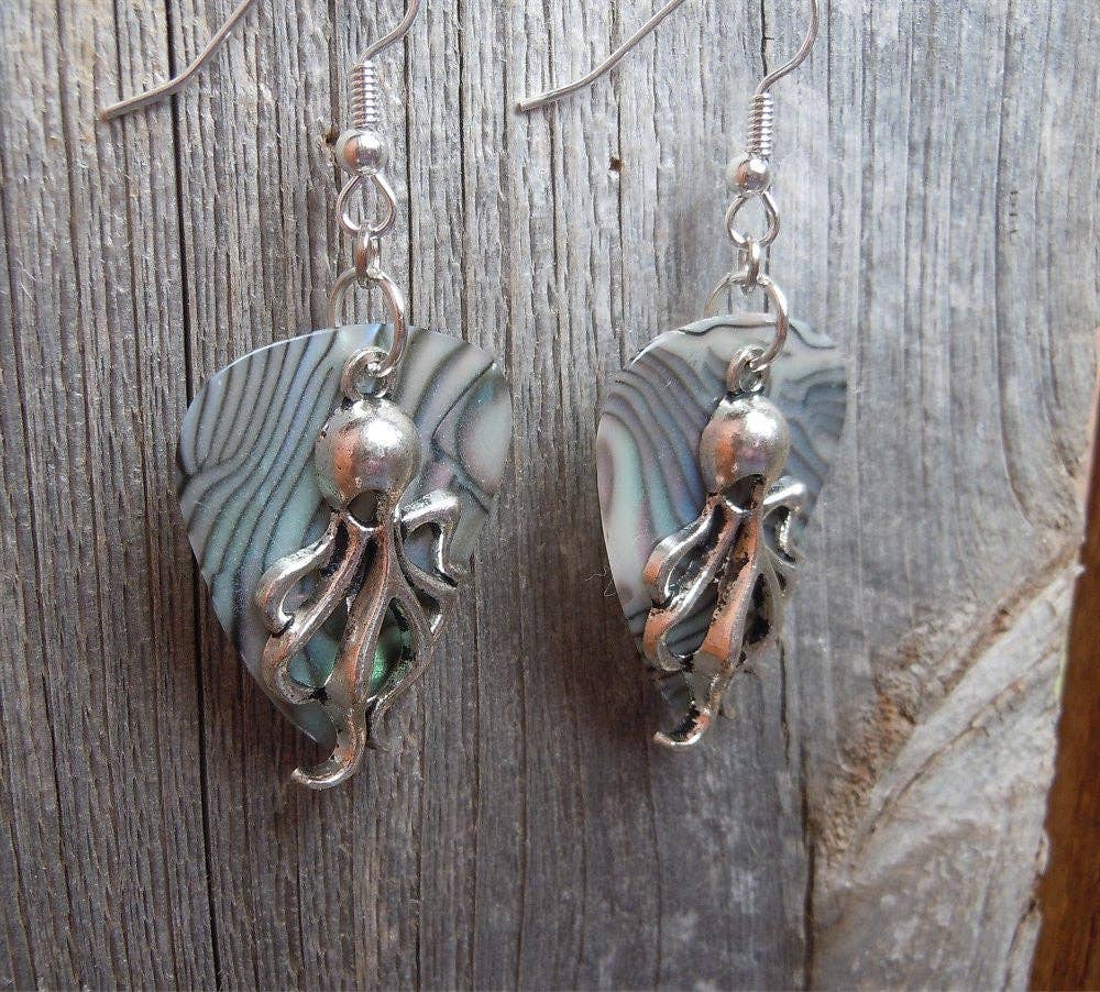Simply Raevyn - Wholesale Dangle Earrings - Octopus Charm Guitar Pick Earrings8