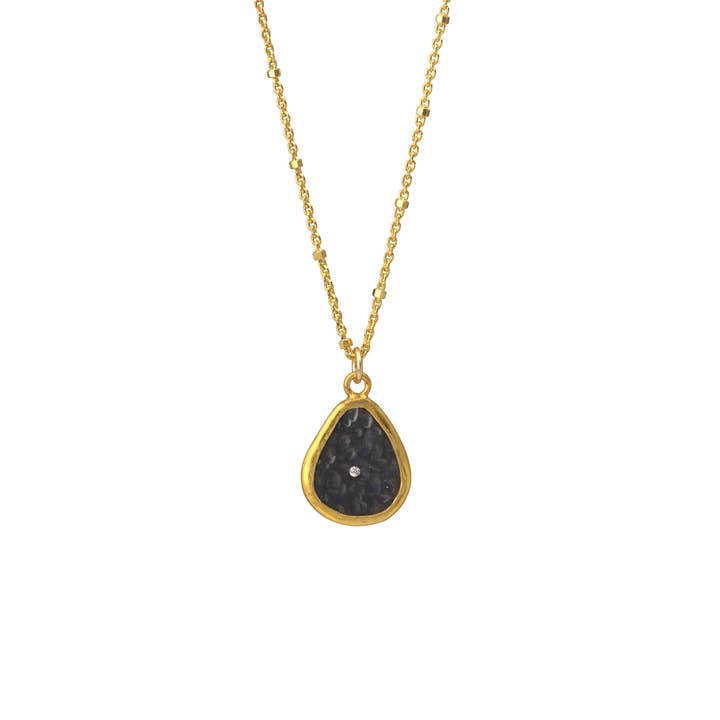 AJS Design Studio - Wholesale Pendant/Charm Necklace - Mix metal teardrop pendant necklace