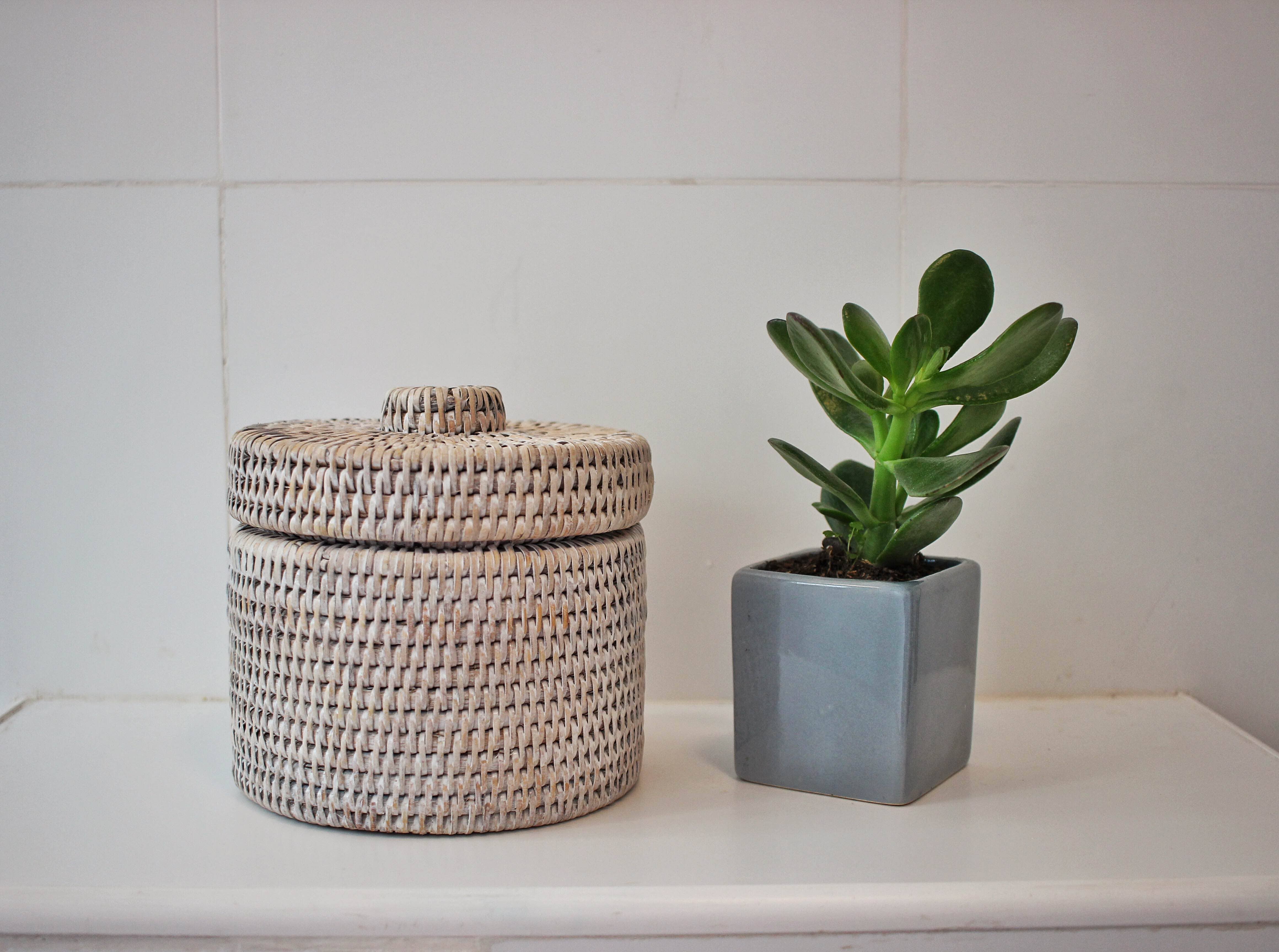 Artifacts Trading Company – Engroshandel Tissueboks – Rattan Rund Enkelt Væv Rulleboks2