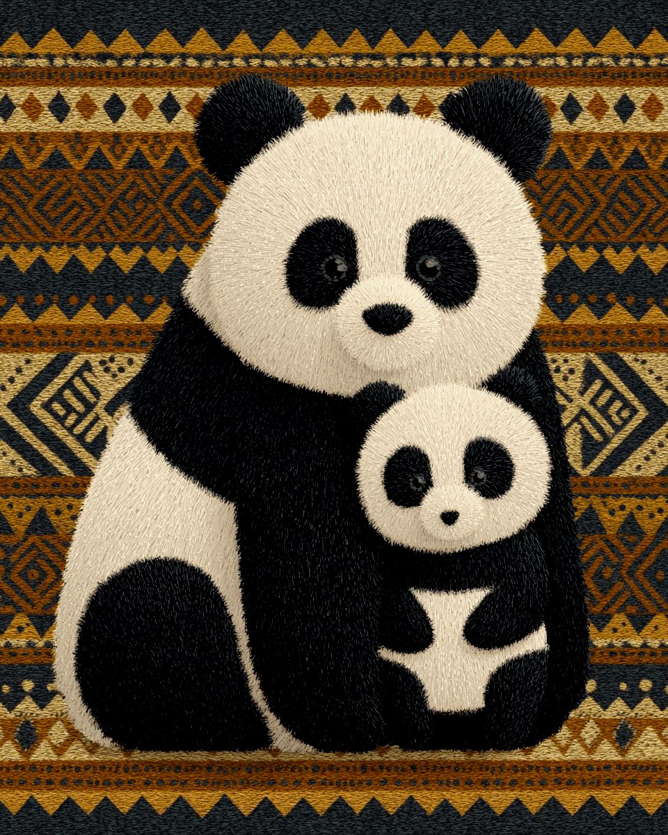 Mowbi - Wholesale Art Print - Vintage Panda Bear - Zoo Animals - Biophilic Wildlife Art Print - 8"x10" Artwork for 11"x14" Frame9