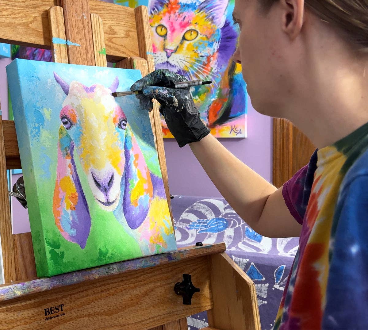 Krystle Cole Fine Art - Wholesale Art Print - Nubian Goat Print - For the Love of Goats2