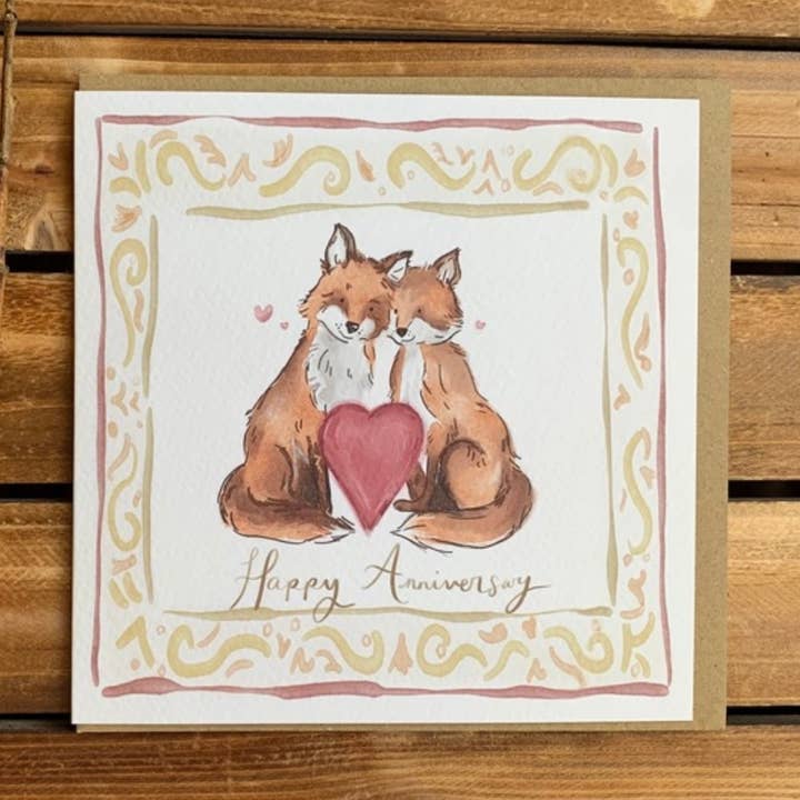 Foxy Love jubileumskort för wholesale av PaperTwigs Designs
