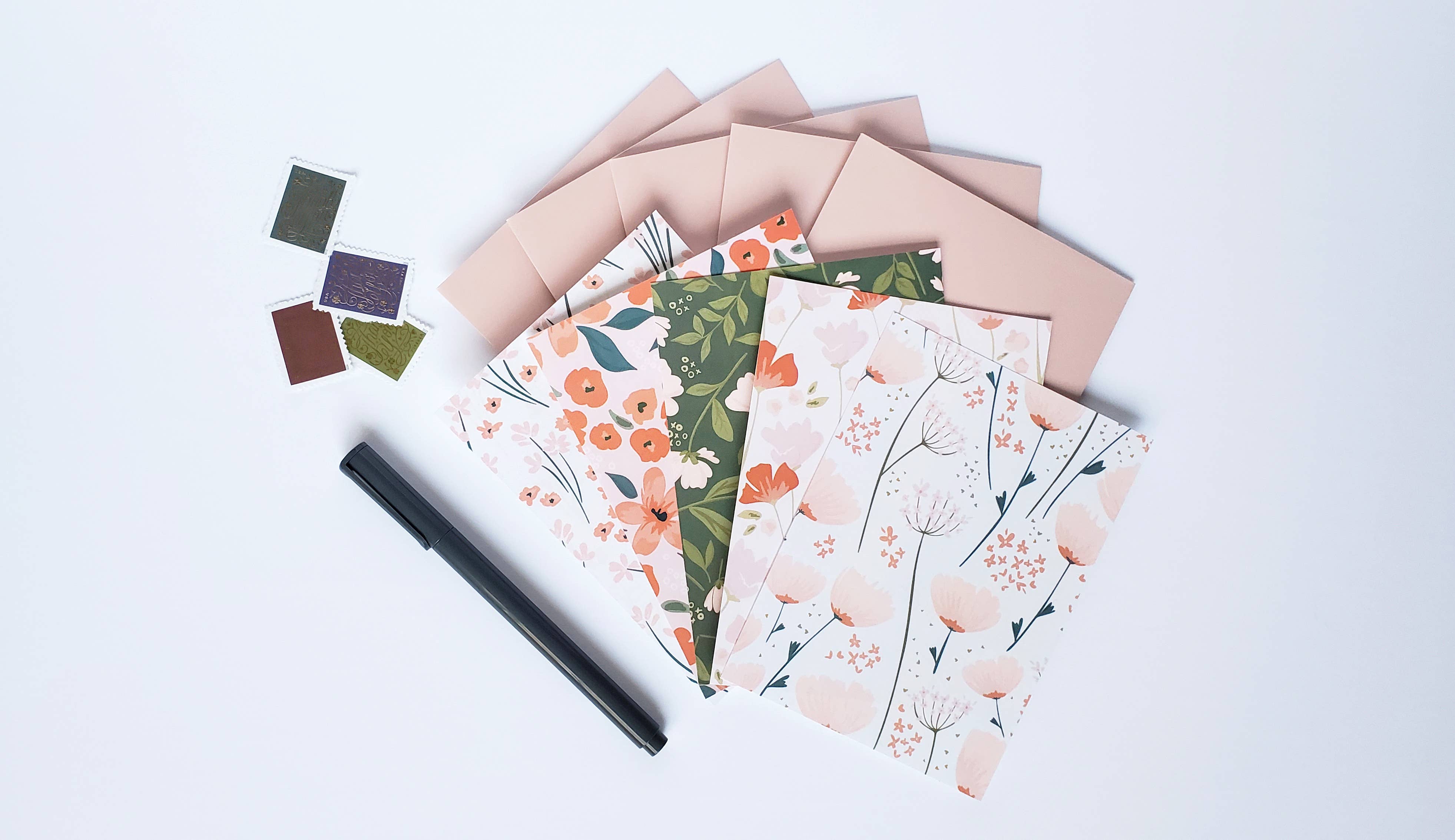 Lucky Dog Design Co. - Wholesale Briefpapier/indexkaartenset - Flower Power Mini-kaartenset (set van 10)1