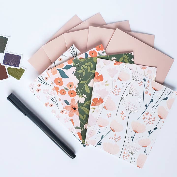 Lucky Dog Design Co. - Wholesale Stationery/Notecard Set - Flower Power Mini Card Set (Set of 10)1