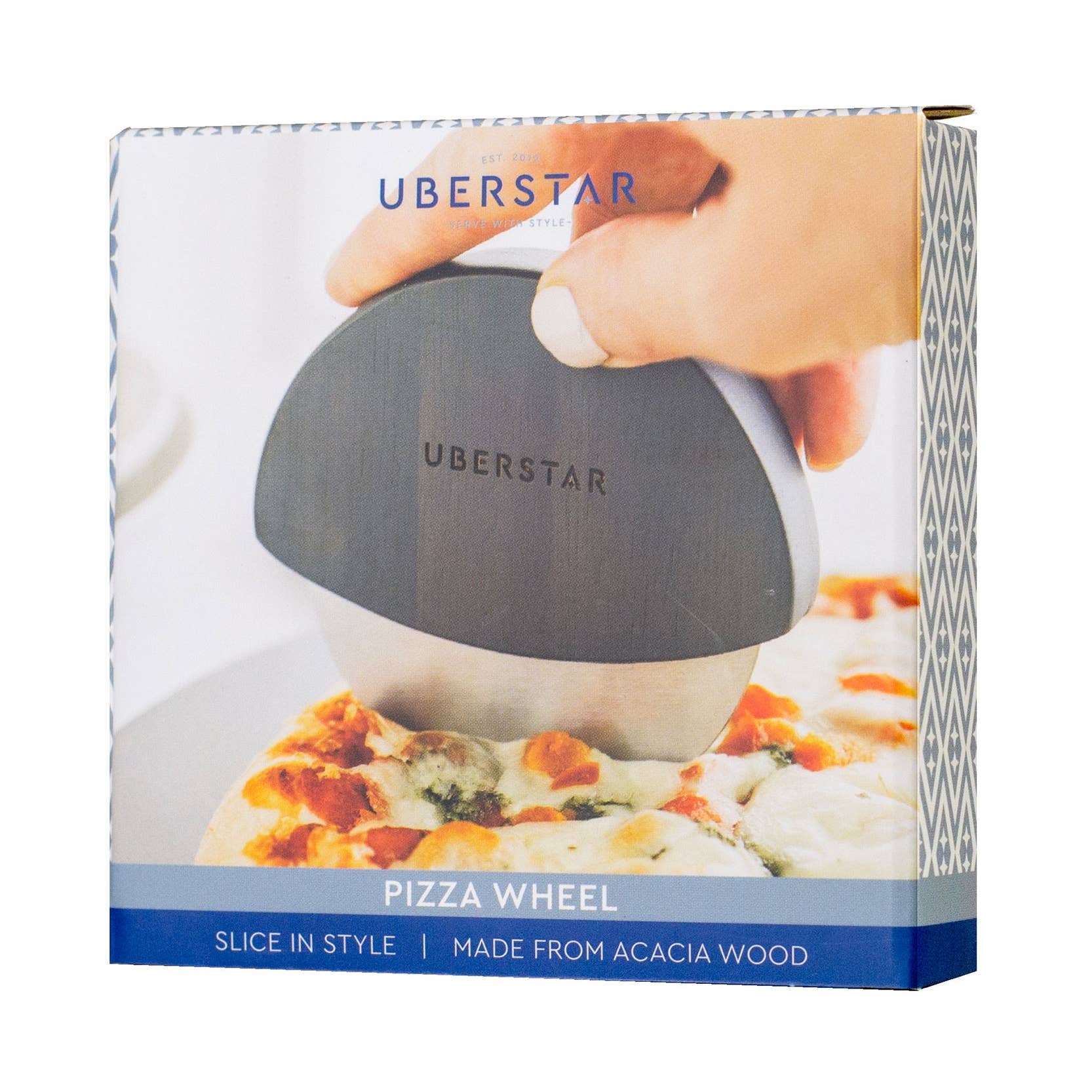 UBERSTAR - Venta al por mayor Cortapizzas - Cortador de Pizza en Rueda de Acacia - Gris5