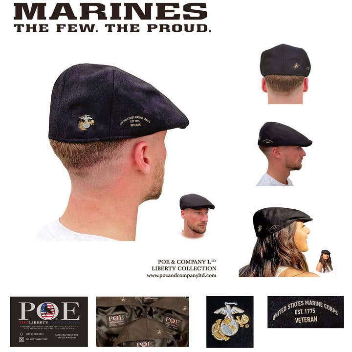Poe & Company Limited, LLC - Wholesale Flatcap - Men's - Officially Licensed U.S. Marine Corps® 1775 Deluxe Edition Flat Cap