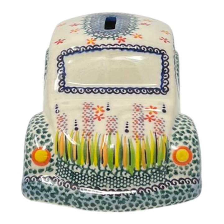 Bank, Beetle, 8.6" x 4.5" in "Morning Meadow" by Galia | GAD20-ULA for wholesale by Polish Pottery Outlet