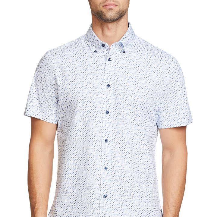 CAMISA DE MANGA CORTA DE PUNTO LÍQUIDO CON ESTAMPADO GEOMÉTRICO para venta al por mayor de Brooklyn Brigade