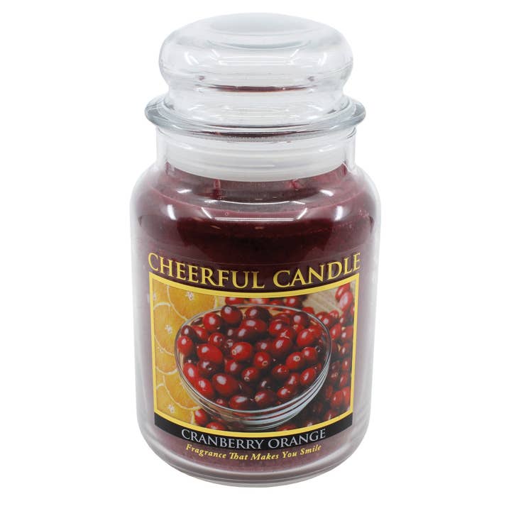 Arcucci Trade Srl - Wholesale Jar/Filled Candle - CHEERFUL CANDLE CRAMBERRY ORANGE SCENTED CANDLE
