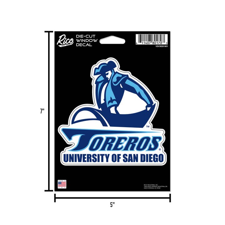 Rico Industries - Wholesale Car Decorative Charm - Unisex - NCAA San Diego Toreros Medium Die Cut Decal5