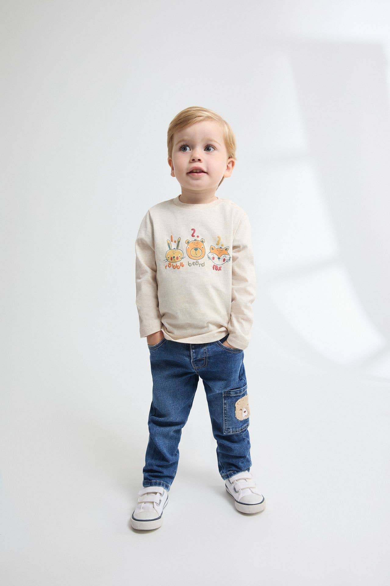 Newness Kids - Wholesale Screen Printed T-Shirt - Baby - Baby boy long-sleeve T-shirt with crew neck BBI650270