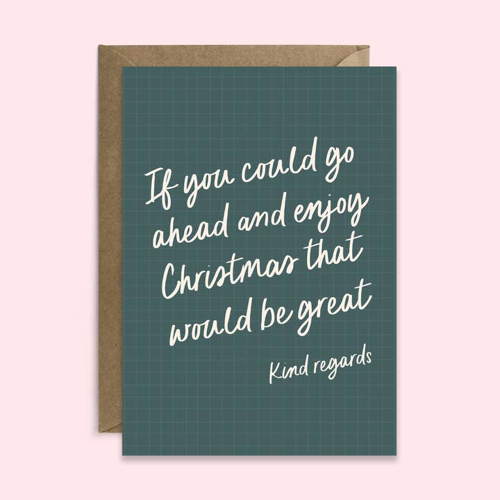 Go Ahead Christmas Card for Coworkers | Funny Holiday Card for wholesale by Tikkled Pink