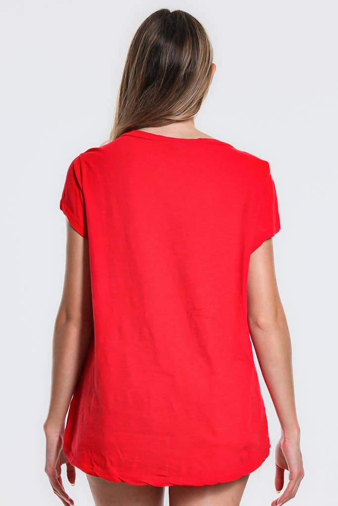 TINA Stephens Italy/Tees By Tina - Wholesale Blouse - Women's - Nola Cotton/Linen V-Neck Top (BSS207)32