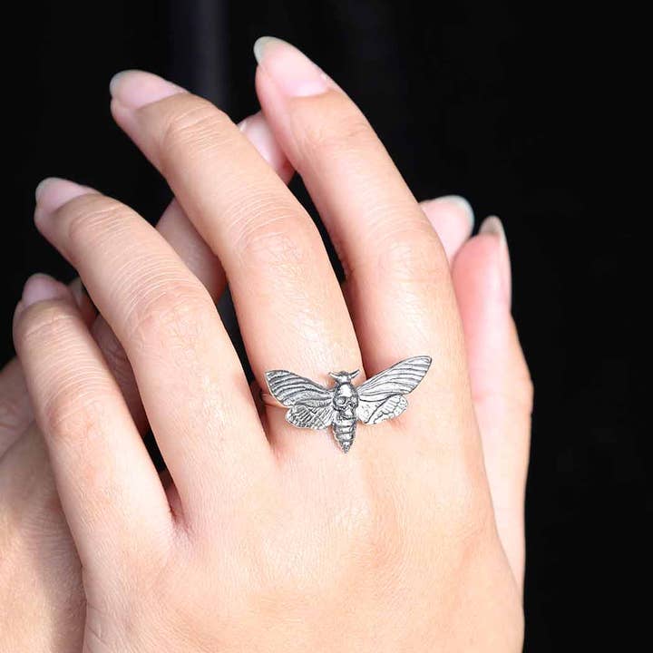 Nina Designs - Wholesale Cocktail/Statement Ring - Sterling Silver or Bronze Realistic Deaths Head Moth Ring