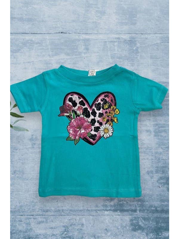L&B Life - Vente T-shirt sérigraphié – enfant - T-shirt graphique Lf Leo Heart mignon, tendance, amusant