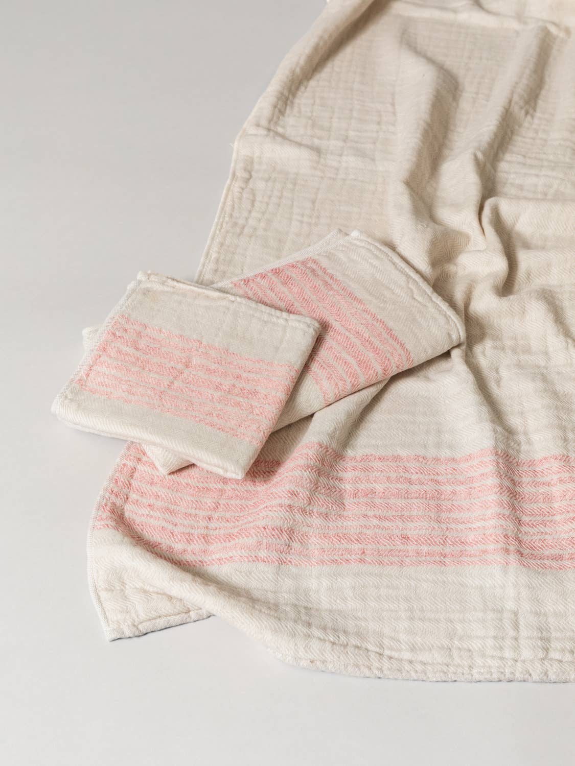Morihata International Ltd. Co. - Wholesale Bath Towel - Flax Line Organics Towel - Pink-Beige2