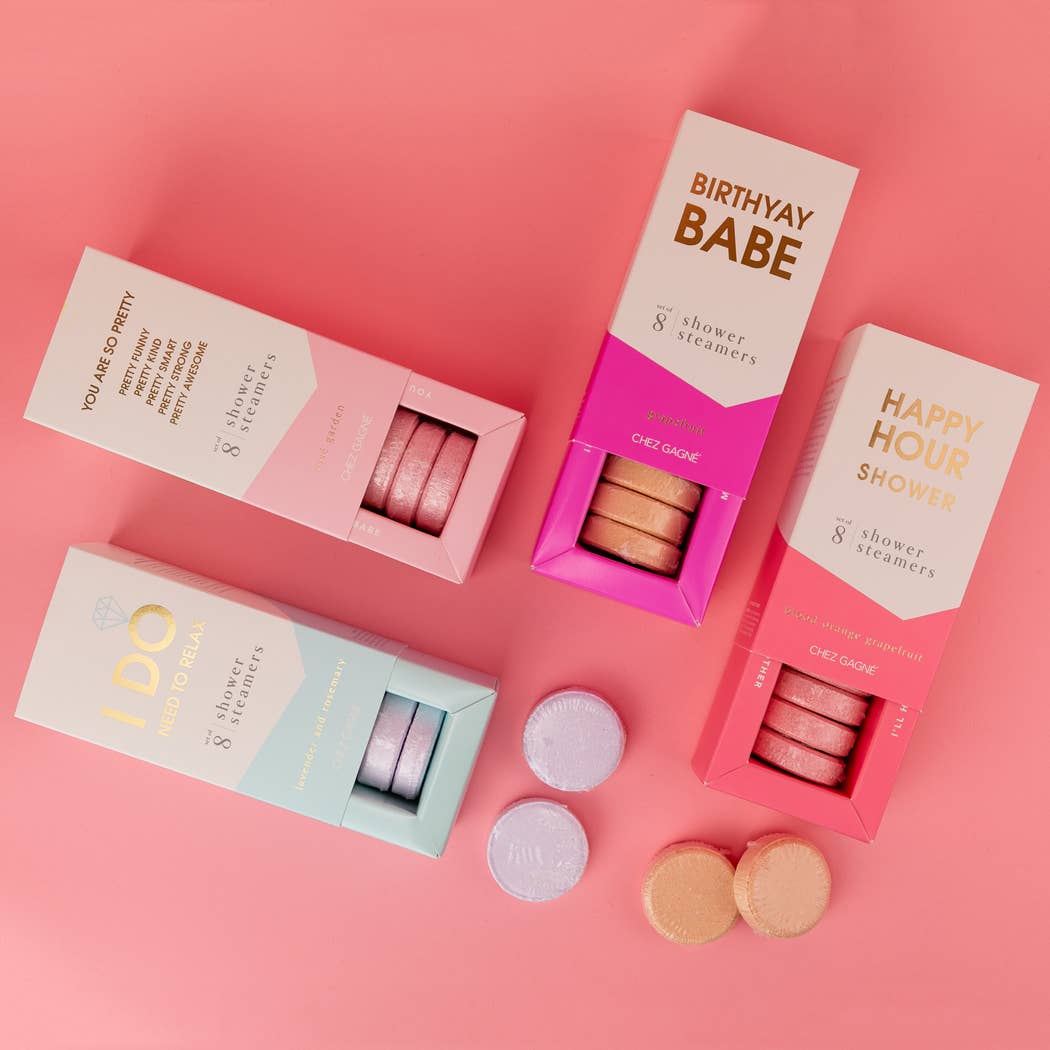 Chez Gagné - Wholesale Shower Steamer/Bomb - Happy Hour Shower - Aromatherapy Shower Steamers - Blood Orange Grapefruit - Set of 810