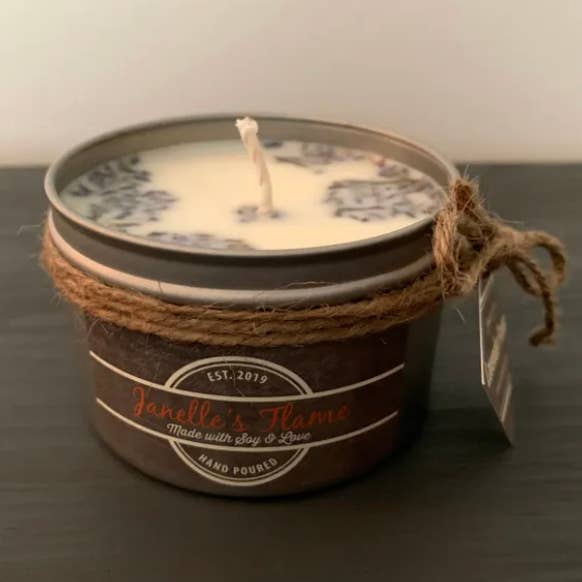 Lavender Flower Soy Candle with Healing Crystals for wholesale by Janelle’s Flame