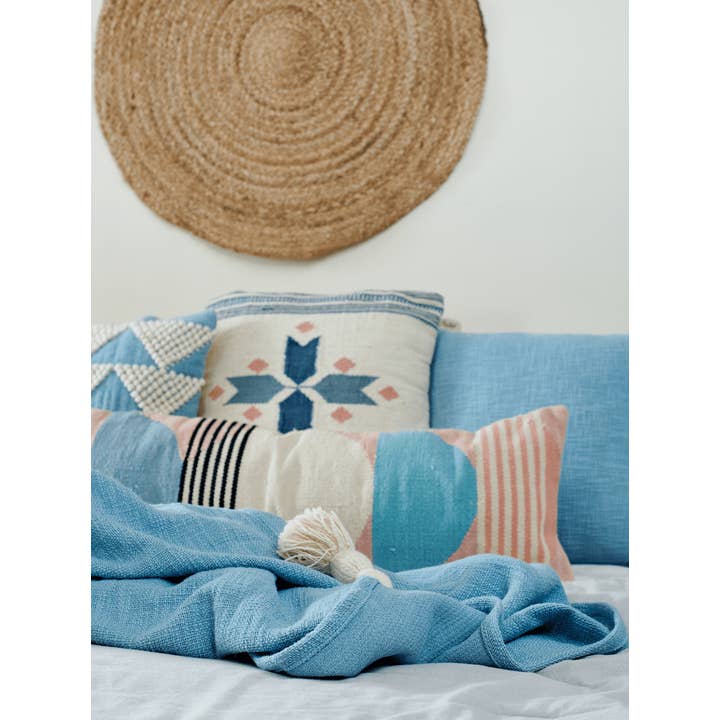 Casa Amarosa - Wholesale Lumbar Pillow - Handmade Circle Geo Lumbar Pillow, Multi - 12x34 inch