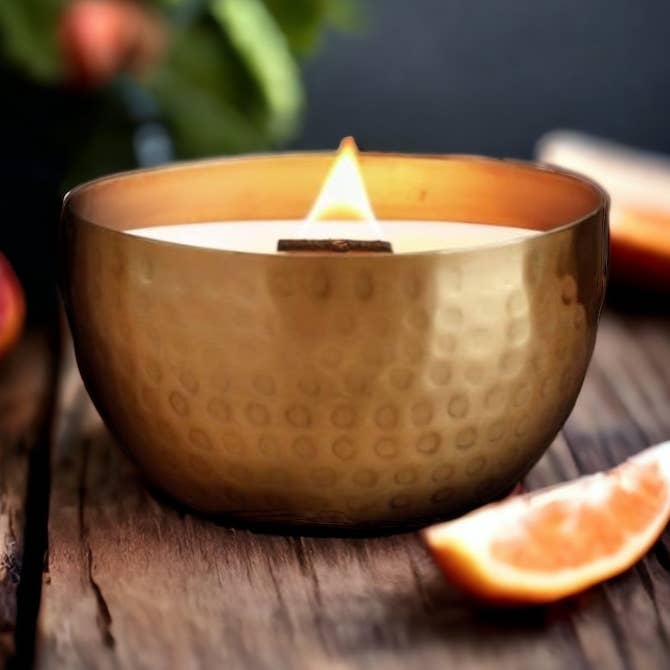 Grapefruit & Cardamom Tea-Solid Brass 14oz pure sojakaars voor wholesale door Woodsy Homelife