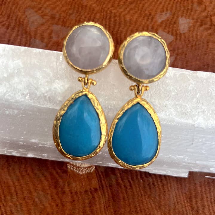 Georgia On My Mind - Wholesale Dangle earrings - Double Stone Earring- Large6