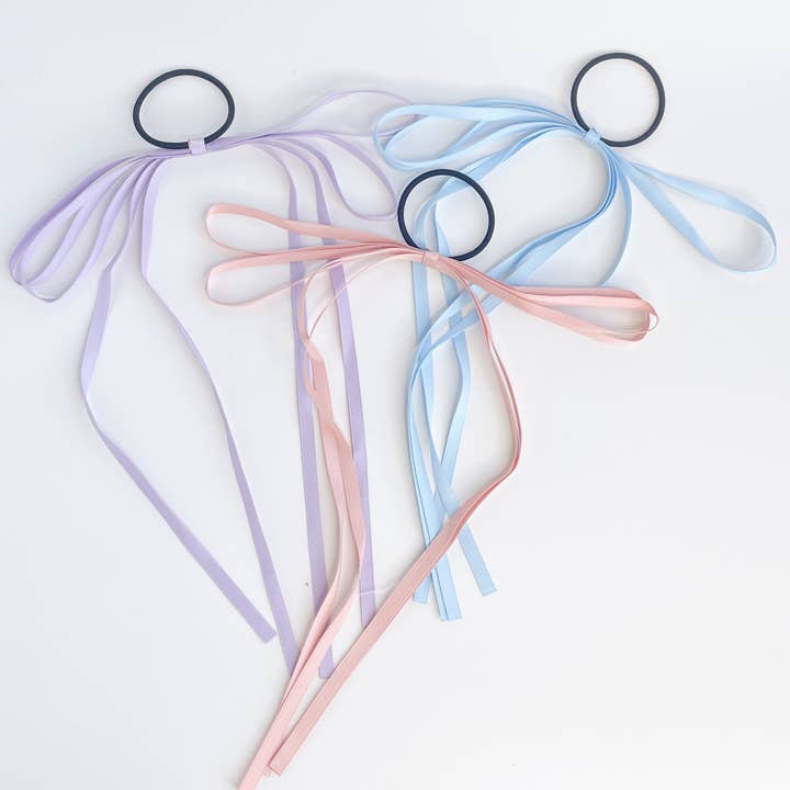 Assorted Long Ribbon Bow Hair Ties for wholesale on Faire