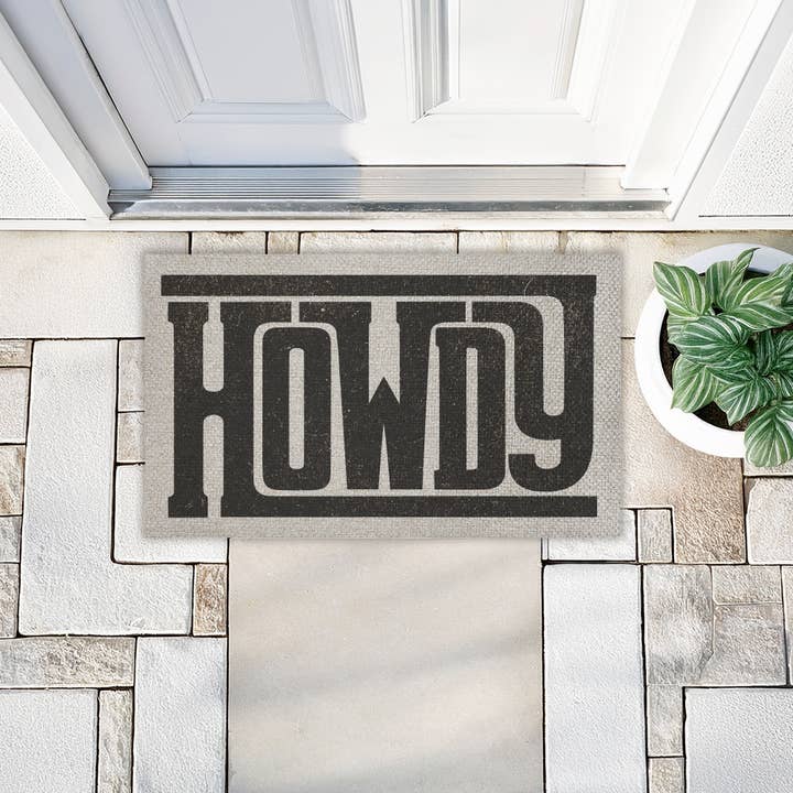 Stupell Industries - Wholesale Door Mat - Bold Western Howdy Greeting Sisal Door Mat, 18x303