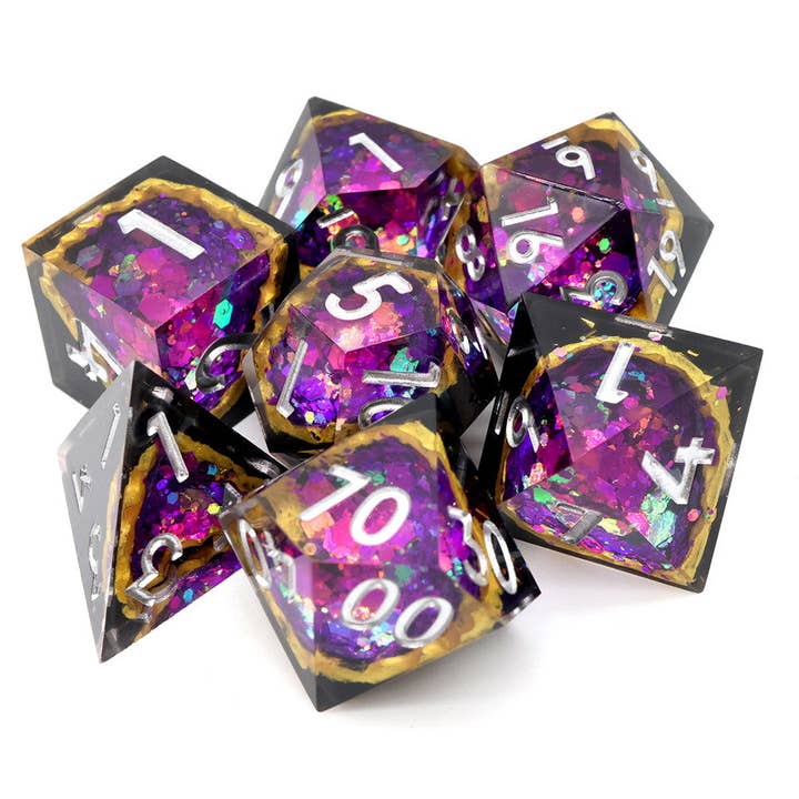 Tabletop Dominion Limited - Wholesale Dice - Regal Relic | Geode Sharp Edge Dice | 7-Polyhedral Set3