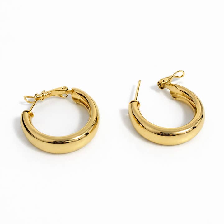 Hoop Earrings | Gold Plated Hoops 2.5 cm for wholesale by Sedy Jewelry