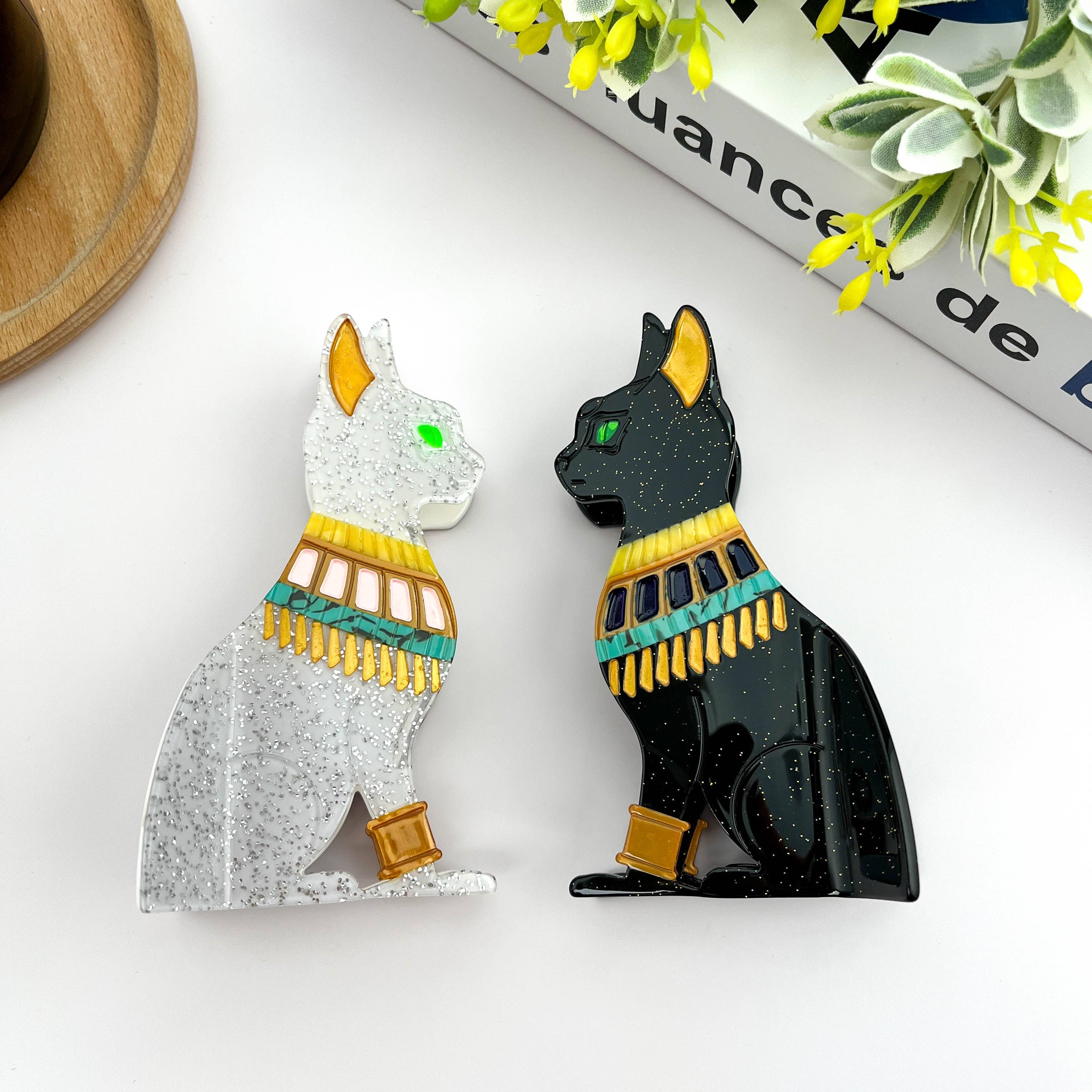 TheDivaSoap - Vente Pince à cheveux – femme - Pince à cheveux mignonne pour chat égyptien, pince à cheveux pour animaux2