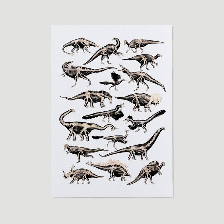 Dinosaurs Fossil Art Print for wholesale by James Barker