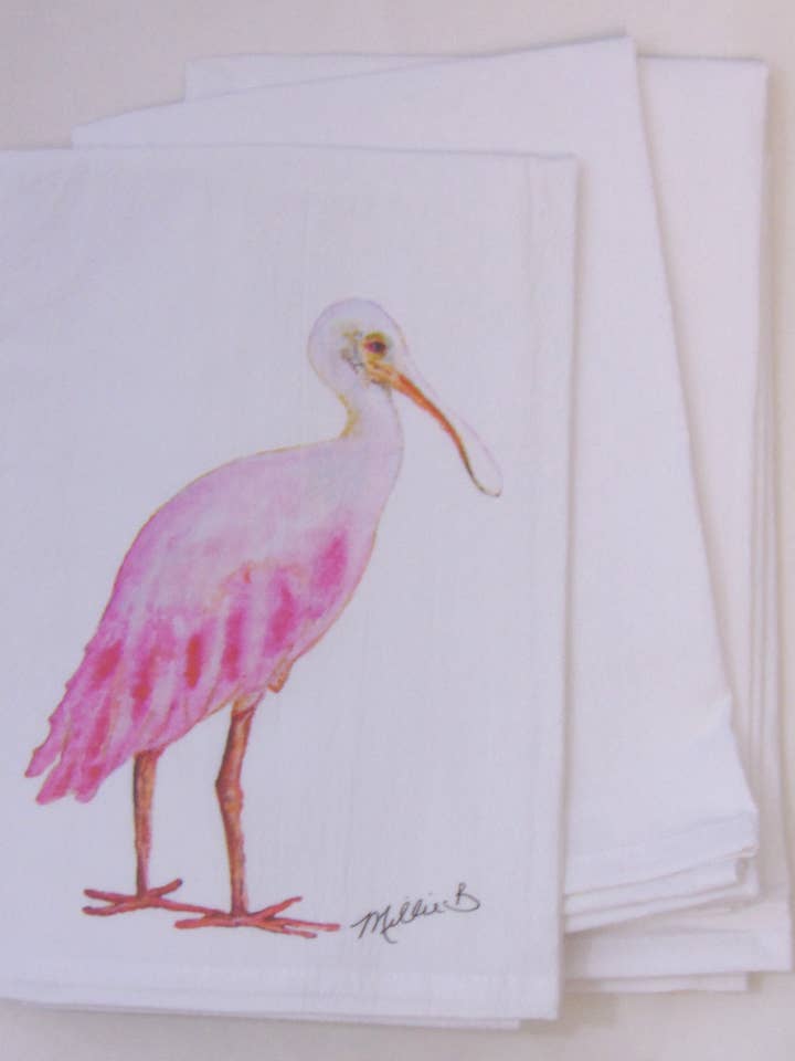 Spoonbill Flour zakservetten in beperkte oplage voor wholesale door Lowcountry Linens